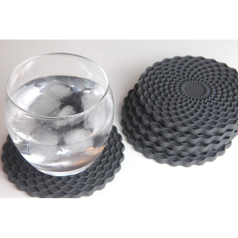 Grey Drinks Coasters Set of 6 by Stone & Thyme