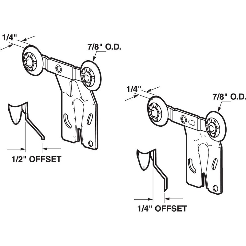 Prime-Line N 7540 Sliding Closet Door Tandem Roller Kit (2