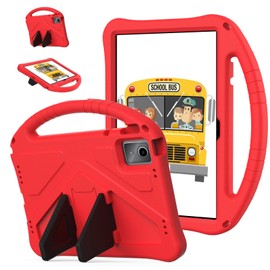 EabHulie Case for Doogee Tab E3 10.95" 2025, Kids Friendly Durable Lightweight Handle Stand Shockproof Protective Cover Red
