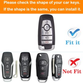 Yonmcfn for Ford Key Fob Cover with Keychain,TPU Protective Case (Blue)