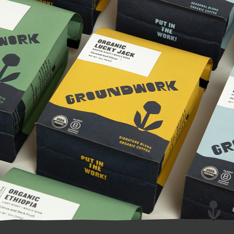 Groundwork Certified Organic Whole Bean Coffee, Lucky Jack, 12 oz