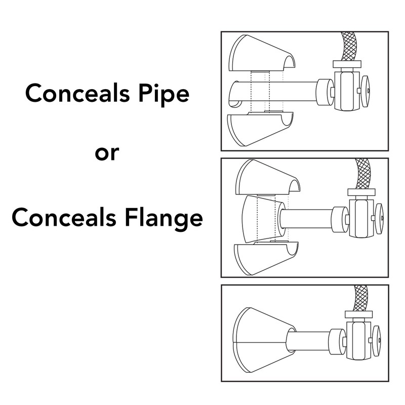 KEENEY K857-21 Clip on Deep Flange Cover for 1/2 in.