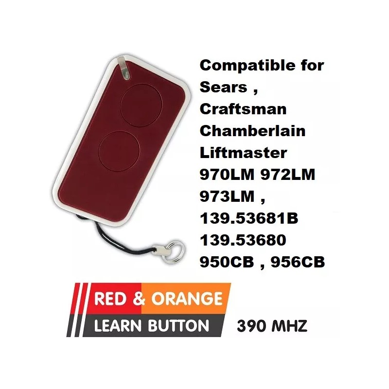 LiftMaster Chamberlain Garage Door Opener Remote Control Part Mini Red