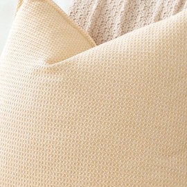 Sungeek Lumbar Cushion Covers 30x50cm Set of 2 Soft Plaid Decorative Cushion Cases with Stitched Edge Farmhouse Home Decor Decorative Pillow Cover for Sofa Couch Patio Bedroom Living Room, Beige