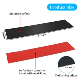 Mineye Self-Adhesive Door Kick Plates, 8 X 34 Kick Plates for Bottom of Door, Front Door Kick Plates Without Drill Hole for Interior or Exterior Anti Scratch Door Protection, Black