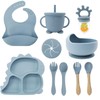 10PCS Silicona Bebé Alimentación Set, Plato De Dinosaurios Para Bebés