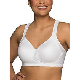 Vanity Fair womens Wireless Medium Impact Plus Size Padded Sports (36c-44ddd) Bra, Wireless - White, 44DDD US