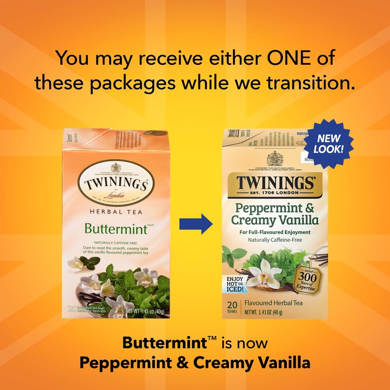 Twinings Peppermint & Creamy Vanilla Tea - A Crisp, Balanced
