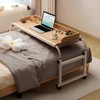 Overbed Table with Wheels and Desktop Enclosure, Height and Length