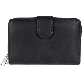 styleBREAKER Purse with Star Cutout in Metallic or Sequin Look, All-Round Zip, Purse, Ladies 02040076, Colour:Black/Silver Metallic