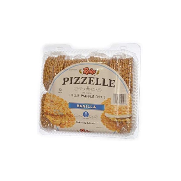 Reko Pizzelle Authentic Italian Style Waffle Cookie, Vanilla, 16 Ounce (Pack of 1)