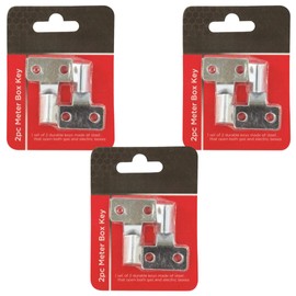 SOTL® X3 2pc Steel Utility Meter Box Key Set Universal Cross Key for Gas, Electric, Water Cabinets Durable, Multi-Function Tool for Home, Industrial, and Utility Use Landlord