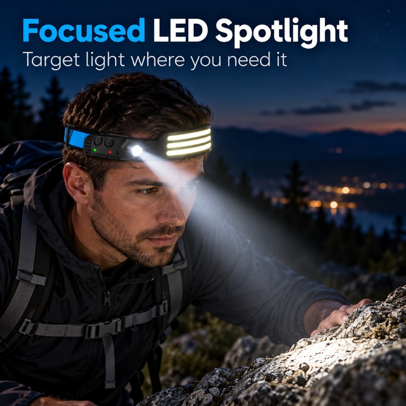 Rechargeable LED Headlamp for Camping and Outdoor Work – 230°