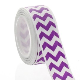 1.5" Purple Chevron Zigzag Grosgrain Ribbon 5 Yard