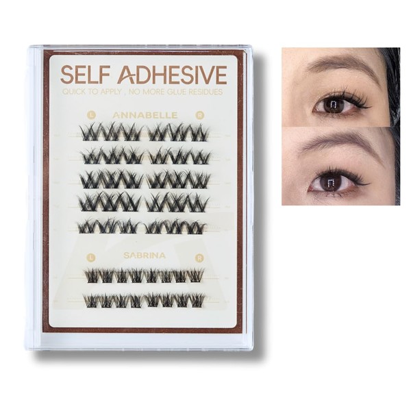 Press On Lash Clusters Kit – Self-Adhesive Reusable Lashes, 24H