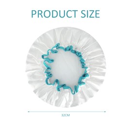 1x Women's Shower Cap, Women's Swimming Cap, Women's Waterproof Shower Cap, Bathing Shower Cap, Girls Travel Hair Cap, Foldable Shower Cap, Women's Elastic Shower Cap (White)