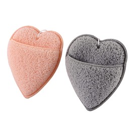 TOVINANNA Gentle Face Cleaning 2pcs Heart-shaped Face Washing Pads for Daily Cleansing Soft for Skin Oily Sensitive Included