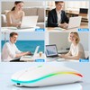Wireless Mouse USB-A/Type-C 2-in-1 Receiver, Silent Mouse Wireless with Jiggler