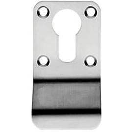 Euro Profile Cylinder Latch Pull Handle - 78 x 44mm - Satin Stainless Steel | External Door Cylinder Night Latch Pull Handle - Flat Keyhole Rim Lock Outdoor Handle