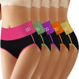 DAFANY Cotton Tummy Control Underwear for Women High Waisted Briefs Breathable Stretch Full Coverage Soft Comfy Panties