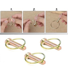 10MM/0.39 Inch Heavy Duty Lynch Pin Assortment Kit Trailer Pins 3 Point Hitch Pins Lock Pin for Tractor,Trailers,Mowers and Various Metal Protections ,0.394" x 1-3/4" 6PCS