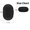LYYF Headphone Case,Clamshell Style Black PU Leather Earphone Earbuds Case/portable