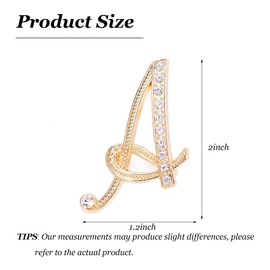 Letter Brooch Pins Initial Rhinestone Brooches and Pins for Women Charms Crafts Jewelry Christmas Stockings Stuffers
