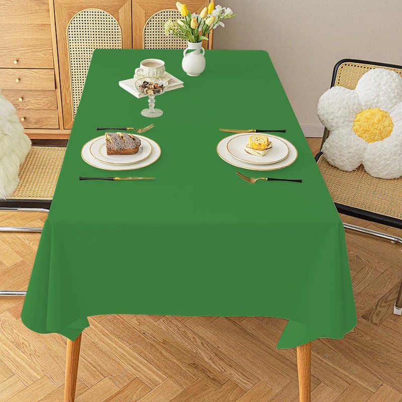 RCFFDL Green Plastic Tablecloth (2 Pack), 54 x 108 inch