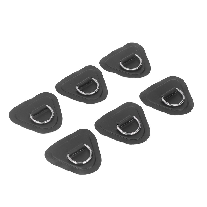 6Pcs PVC D Ring Patch Elastic Rope Set Stainless Steel