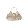 Kitise Women Sparkling Rhinestone Studded Floral Embroidered Round Handle Evening