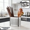 SAYUANVA Stainless Steel Kitchen Utensil Holder with Hooks, 2-Tier Stainless