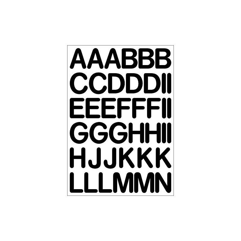 Letters and Signs Black 4 cm High Letters in High-Quality