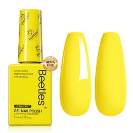 Beetles Yellow Gel Polish- Hema-Free Gel Nail Polish High Gloss Soak Off Summer Sunrise Glow Nail Polish Nail Art Manicure Salon Lemon Yellow Color Bottle