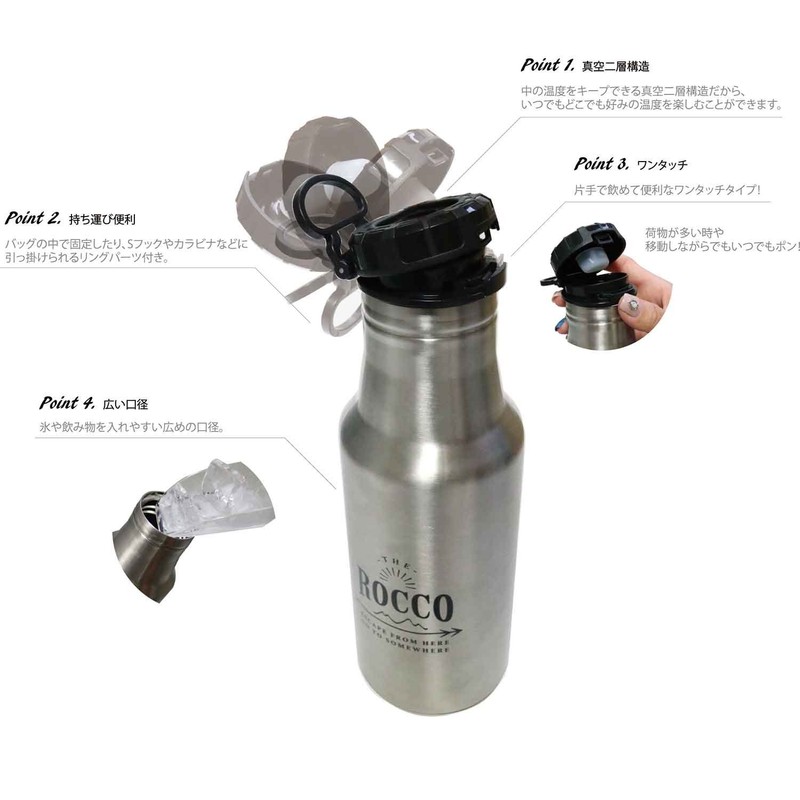 Global Arrow Rocco K04-8175 One-Touch Bottle, 11.8 fl oz (350