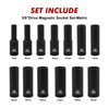 CASOMAN 13PCS 3/8"Drive Magnetic Impact Socket Set, Deep, 6-Point, Metric,