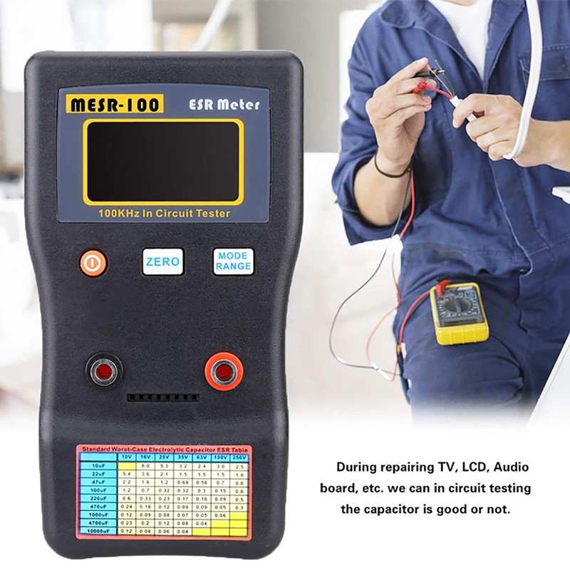 Capacitance Meter, MESR-100 ESR Resistance Capacitance Meter Auto Ranging in