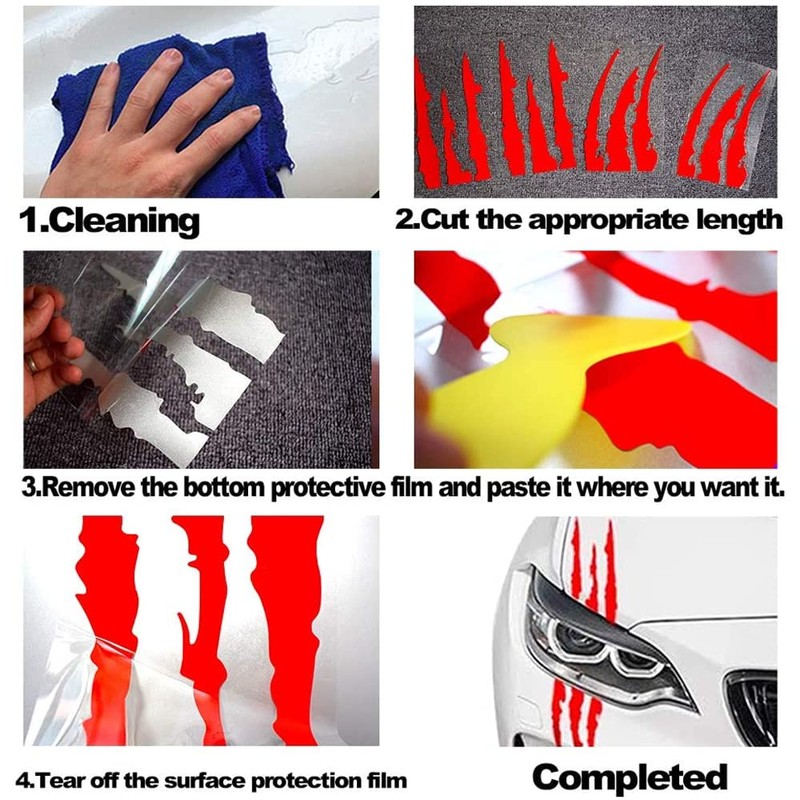 2PCS Claw Marks Decal Sticker Waterproof Headlight Decal Vinyl Sticker
