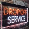 Drop Off Service Illuminated Dual Color LED Neon Sign White