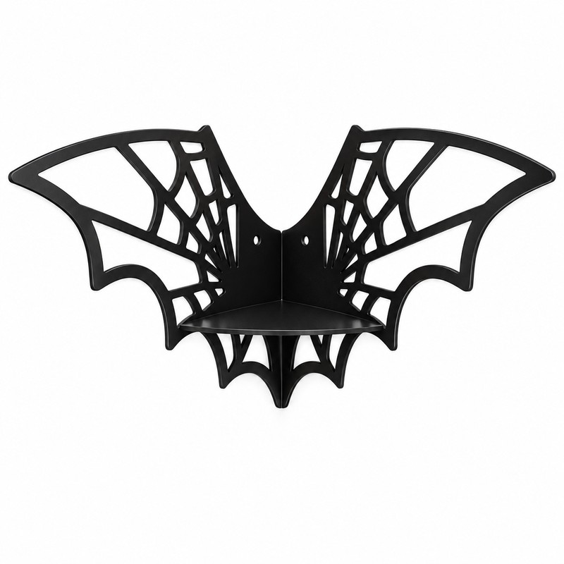 Wooden Bat Corner Shelf for Home Decor – Hollow Wall