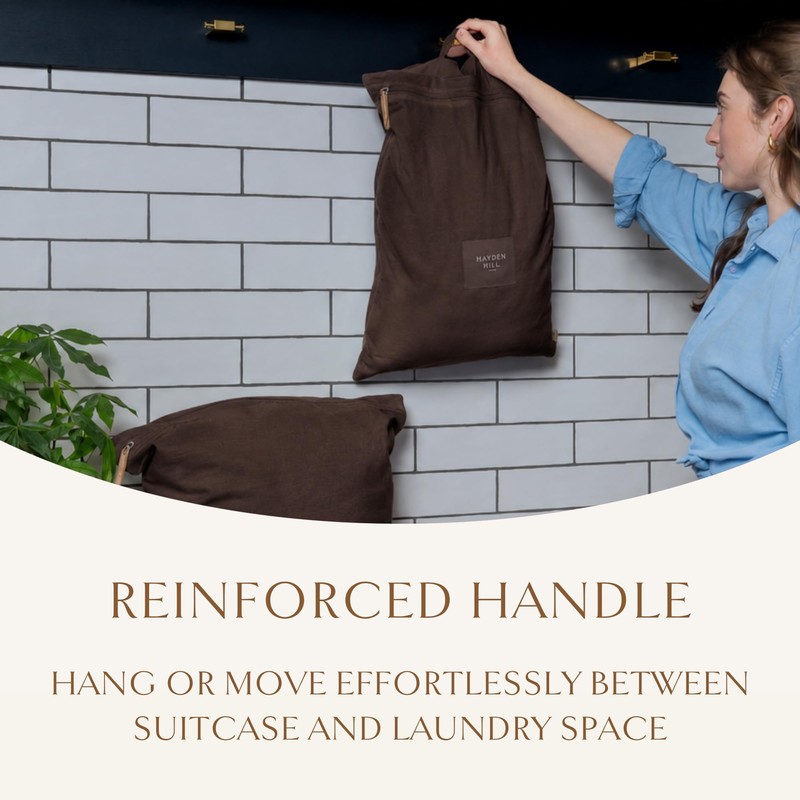 Hayden Hill Luxury Organic Cotton Travel Laundry Bags, Small &
