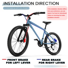 AEYINO MTB Hydraulic Disc Brake Set, Front 800mm Rear 1500mm Aluminum Alloy Brakes Kit, 2 Piston Calipers with IS/PM Universal Adapter / 160mm Rotor, for Mountain Bike, Folding Bike, Fat Bike