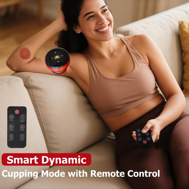 6-in-1 Smart Electric Cupping Massager, 12 Levels Suction & Heat