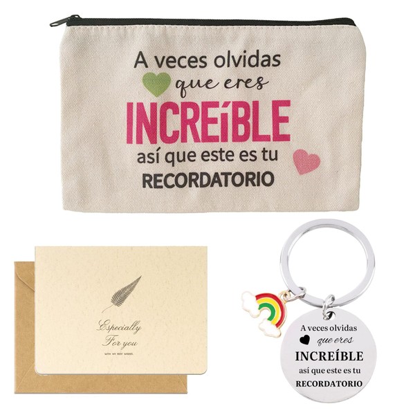 Cosmetic Bag and Keyring, White, Unisex