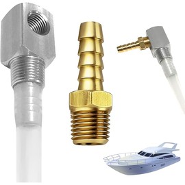 REPLACEMENTKITS.COM Universal 12" Marine Fuel Tank Pickup Tube with Strainer, Polyethylene Fuel Pickup Tube with Brass Barb Connector, Fits Standard Universal Boat Fuel Tank, Replaces Part 7-0948