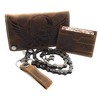Lemasi Biker Wallet with Chain Natural Hunter Leather Wallet with