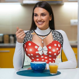 Beavorty Funny Adult Aprons Funny Adult Bibs Women Body Pattern Eating Apron Washable Reusable Adults Pinafore Clothing Protector for Women Men and Elderly Disabled Adult Clothing Protector