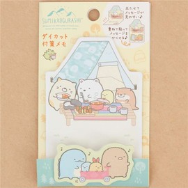 San-X Sumikko Gurashi MW63701 "Kawauso to Sumikko Camp" Die Cut Sticky Notes