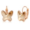 Trendy Austrian Crystal Butterfly Drop Leverback Earrings for Women 14K