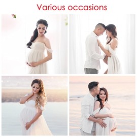 FEOYA - Pregnancy Dress, Photo Shoot, Maternity Dresses, Elegant Women for Photos, Festive Party, Mothers Gifts, Pregnant Dress, Women, Strapless Chiffon for Photography, pink