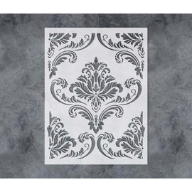 GSS Designs Large Damask Floral Stencil 16x21Inch DIY Wallpaper Alternative Damask Pattern Walls Stencils for DIY Home Decor Projects